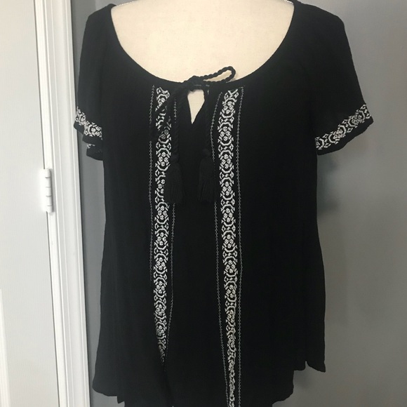 Mossimo Supply Co. Tops - Black Peasant Top